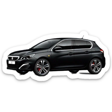 Black Peugeot 308 GT (2017) sticker