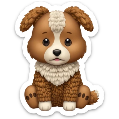 knitted dog sticker
