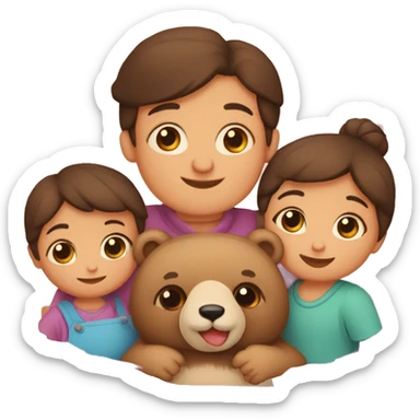 familia de ositos (mamà osita ,papà osito  y bebè osito) tiernos  sticker