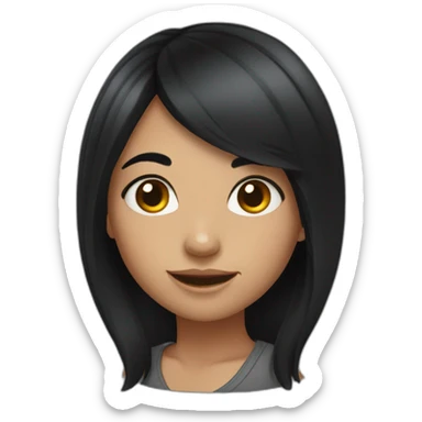 Girl with black hair and dimples sticker