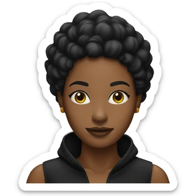 Black woman in a all black outfit sticker