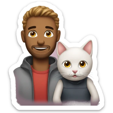 man dating with cat sticker