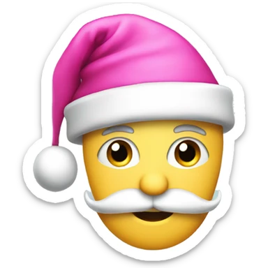 pink santa hat sticker
