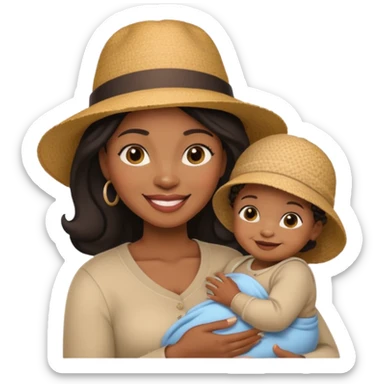 black Mother with Hats with her baby sticker