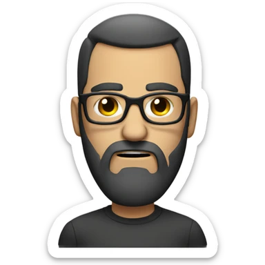 Pissed off guy with glasses and beard sticker