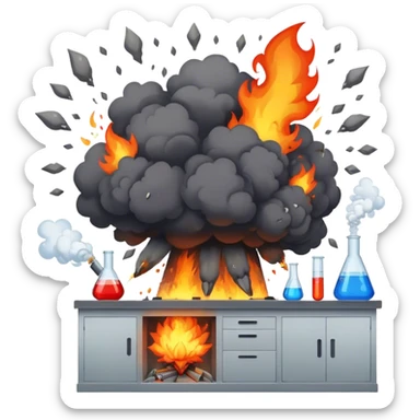 Explosion in a lab sticker
