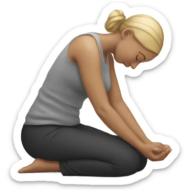 White Woman on knees praying sticker