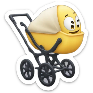 Macron dans une poussette sticker