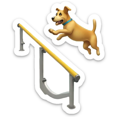 Dog jumping off of a diving board into a swimming pool sticker
