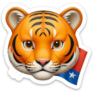 Quiero un tigre mezclado con la bandera cubana. Porque no apodan el tiger y soy de cuba sticker
