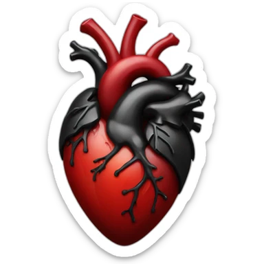 black red real Heart sticker