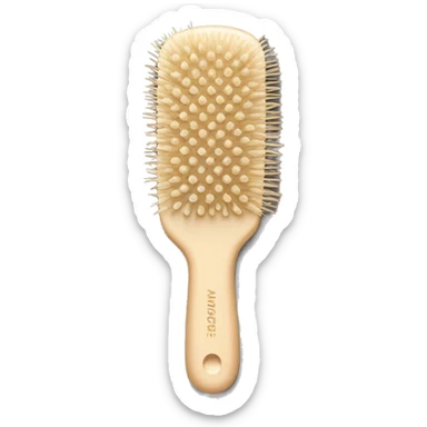 Beige hair brush sticker