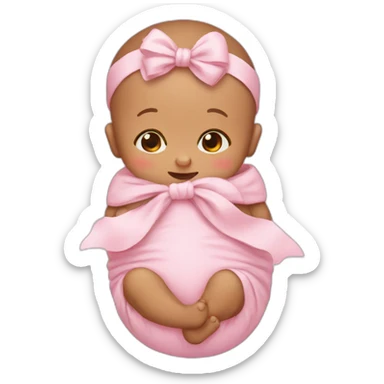Newborn with a bow sticker