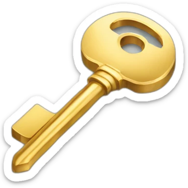 modern gold key sticker