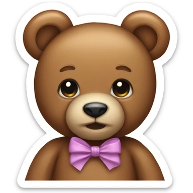 teddy bear with bow sticker