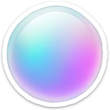 Pastel iridescent rainbow crystal crescent circle sticker