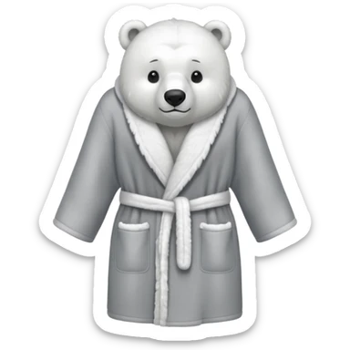 grey shower robe with polar bear faces on it  sticker