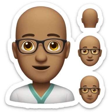 pregnant bald man with glasses sticker