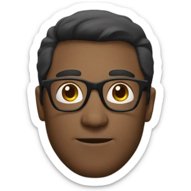 man with specs and looks smart sticker