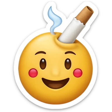Un emoji qui fumé un joint  sticker