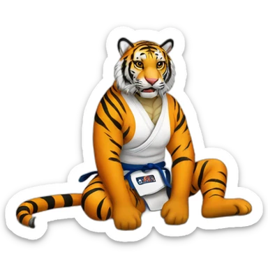 BJJ seated guard  Tiger  sticker