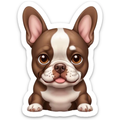 Chocolate merle french bulldog male with brown eyes  sticker