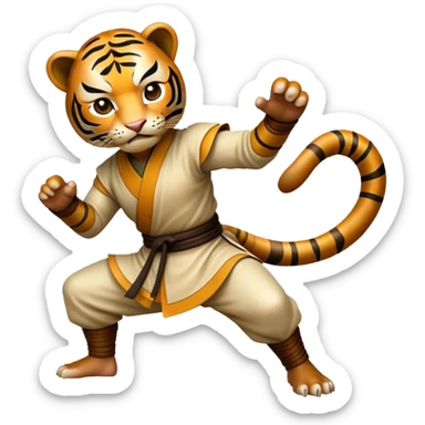 Cinematic Realistic Crouching Tiger, Hidden Dragon Pop Culture Emoji, showcasing a mystical portrayal of ancient martial arts rendered with dynamic textures and epic lighting. sticker