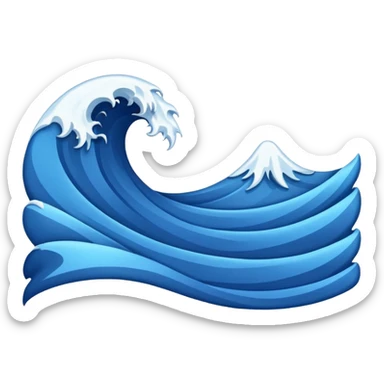 Wave Banner — blue cloth + white crest,Royal Banners sticker