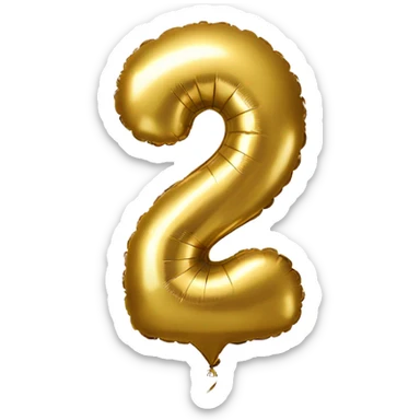 Gold balloon number 4 sticker