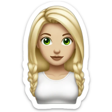 tattoo artist white girl straight blond hair, green eyes sticker