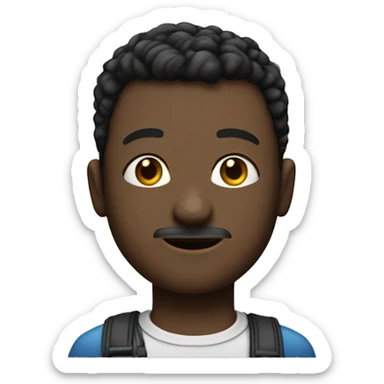 un chico negro con un cartel que diga ''SOY JOHN'' sticker