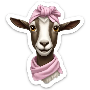 goat wearing headscarf sticker