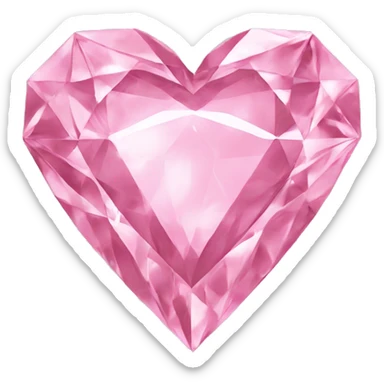 Pink heart diamond shaped sticker