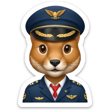pilot uniformed animal with bandanna sticker