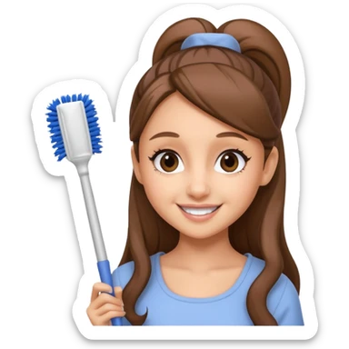 ariana grande holding toilet brush sticker