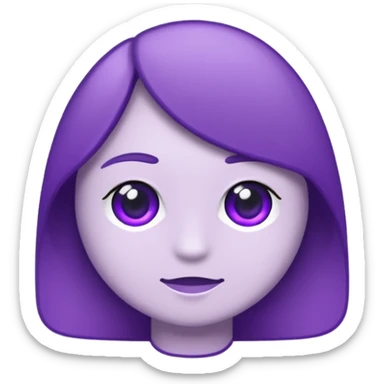 text that spells "me" in a shiny purple font sticker with white outline sticker