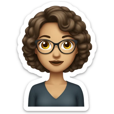 femme brune lunettes qui fait du tire a l'arc, cheveux mi long, brun, yeux un peu en amande sticker