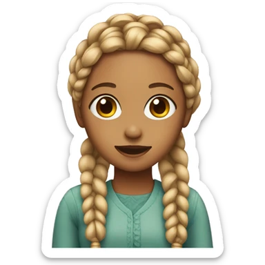 Girl with braids  sticker