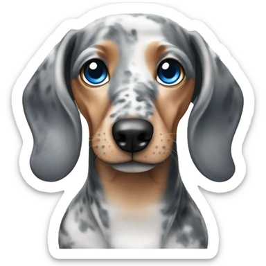 Marble Dachshund with a blue eye  sticker