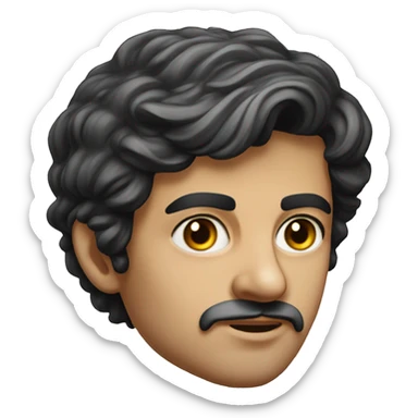 guy 20 years old iranian in 1970 photorealistic serious sticker