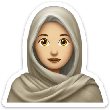 a white woman in a shawl sticker