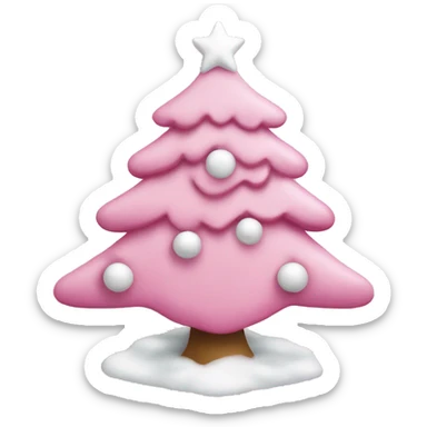 cute christmas tree pink with white ornaments sticker