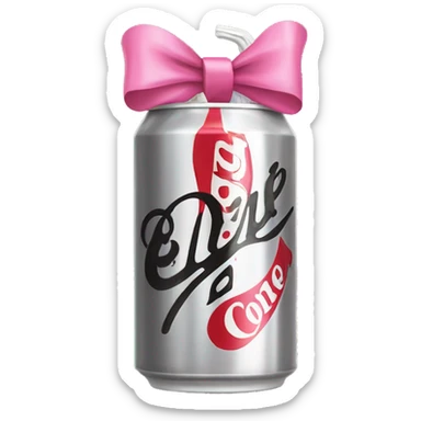 Diet Coke can with pink bow sticker