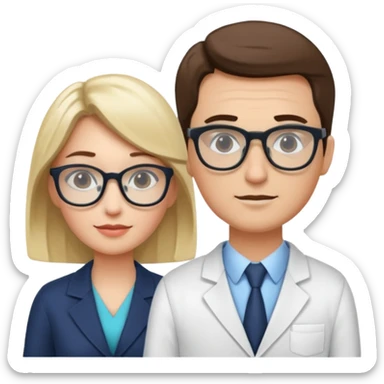 Perfect love. Psychologist girl and a futurologist man sticker