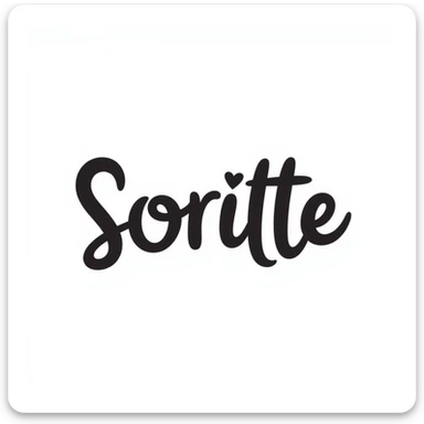 the word 'Sortie' written in an elegant style with a small discreet heart, transparent background, icon or sticker style sticker