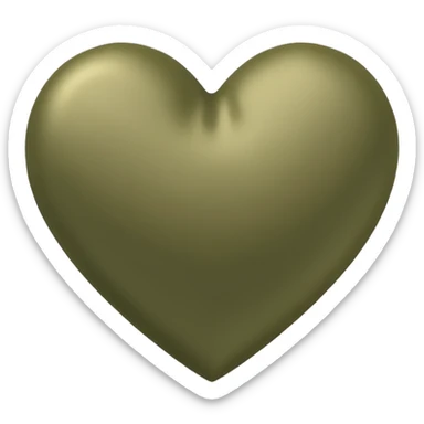 Satin khaki heart sticker