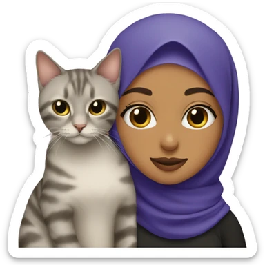 Hijabi with cat  sticker