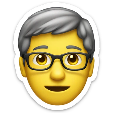 Shy yellow faced nerd  sticker