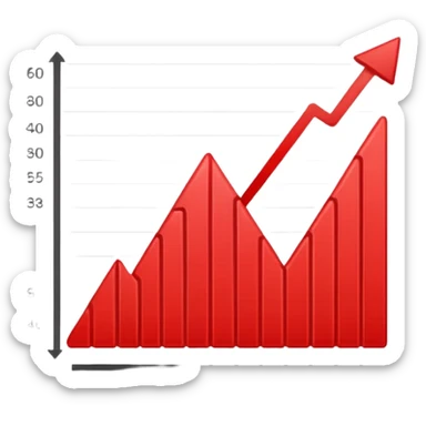 graph with line going down and the line being red sticker