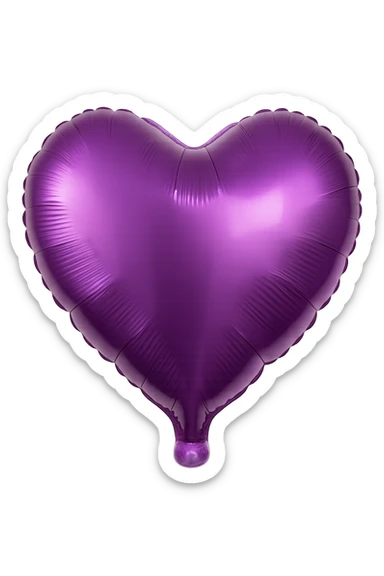 purple Foil balloon heart, remove background sticker